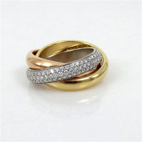 cartier gold russian wedding ring|cartier trinity ring with diamonds.